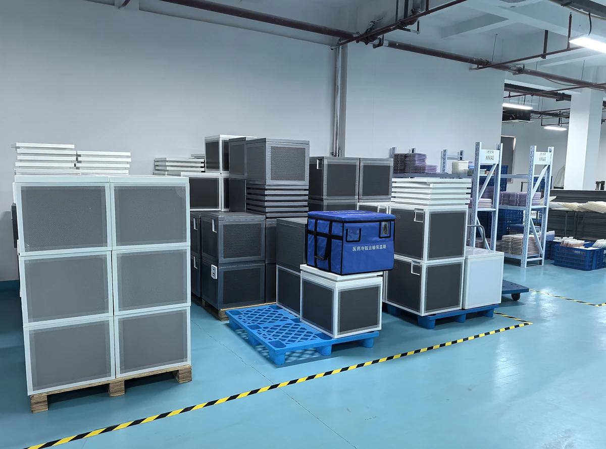 Insulated shipping boxes shown in the customer workshop materials